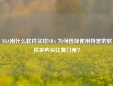 NBA用什么软件买球NBA 为何选择使用特定的软件来购买比赛门票？