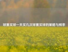 球赛买球一天买几次球赛买球的策略与频率