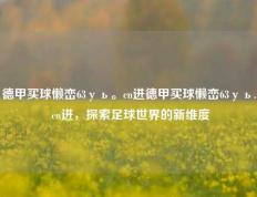 德甲买球懒峦63уь。cn进德甲买球懒峦63уь. cn进，探索足球世界的新维度