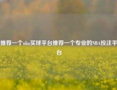 推荐一个nba买球平台推荐一个专业的NBA投注平台