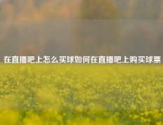 在直播吧上怎么买球如何在直播吧上购买球票