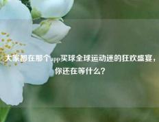大家都在那个app买球全球运动迷的狂欢盛宴，你还在等什么？