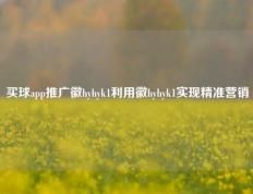 买球app推广徽hyhyk1利用徽hyhyk1实现精准营销
