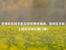 世界杯如何手机买球世界杯期间，如何在手机上购买足球比赛门票？