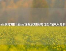 nba买球用什么app轻松获取实时比分与深入分析