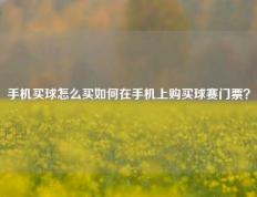 手机买球怎么买如何在手机上购买球赛门票？