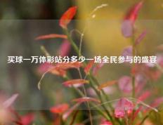 买球一万体彩站分多少一场全民参与的盛宴