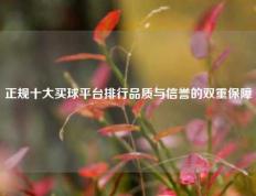 正规十大买球平台排行品质与信誉的双重保障
