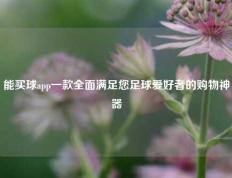 能买球app一款全面满足您足球爱好者的购物神器
