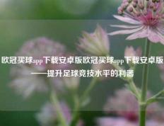 欧冠买球app下载安卓版欧冠买球app下载安卓版——提升足球竞技水平的利器