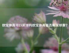 欧宝体育可以买球吗欧宝体育能否购买球赛？