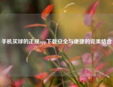 手机买球的正规app下载安全与便捷的完美结合