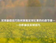 买球最稳技巧如何掌握足球比赛的心跳节奏——分析最佳买球技巧
