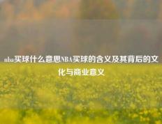 nba买球什么意思NBA买球的含义及其背后的文化与商业意义