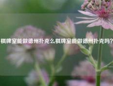 棋牌室能做德州扑克么棋牌室能做德州扑克吗？
