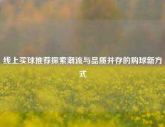 线上买球推荐探索潮流与品质并存的购球新方式