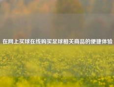在网上买球在线购买足球相关商品的便捷体验