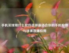 手机买球用什么软件选择最适合你的手机购物与球赛直播应用