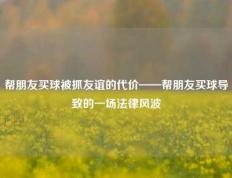 帮朋友买球被抓友谊的代价——帮朋友买球导致的一场法律风波