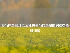 参与网络买球怎么处罚参与网络赌博的处罚措施详解