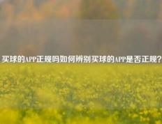 买球的APP正规吗如何辨别买球的APP是否正规？