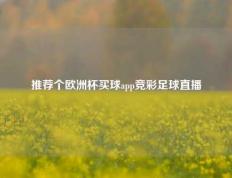 推荐个欧洲杯买球app竞彩足球直播