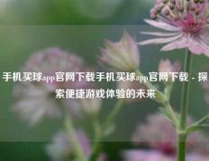 手机买球app官网下载手机买球app官网下载 - 探索便捷游戏体验的未来