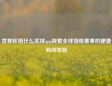 世界杯用什么买球app探索全球顶级赛事的便捷购球体验