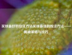 买球最好的投注方法买球最佳的投注方法——揭秘策略与技巧