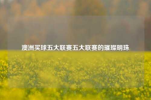澳洲买球五大联赛五大联赛的璀璨明珠