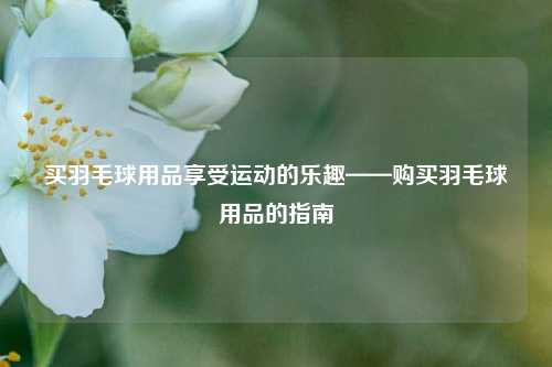 买羽毛球用品享受运动的乐趣——购买羽毛球用品的指南