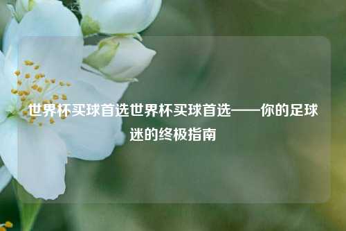 世界杯买球首选世界杯买球首选——你的足球迷的终极指南