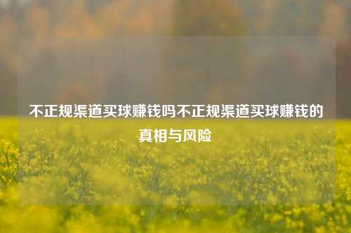 不正规渠道买球赚钱吗不正规渠道买球赚钱的真相与风险