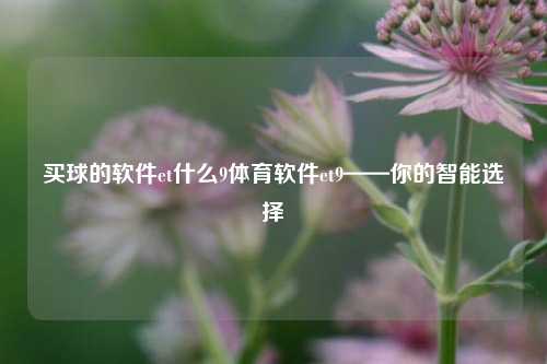 买球的软件et什么9体育软件et9——你的智能选择