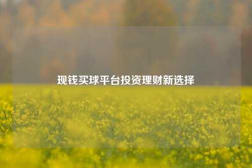现钱买球平台投资理财新选择