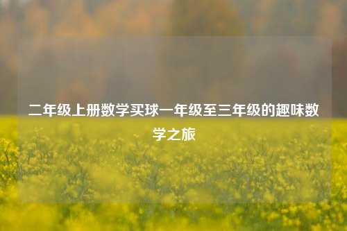 二年级上册数学买球一年级至三年级的趣味数学之旅