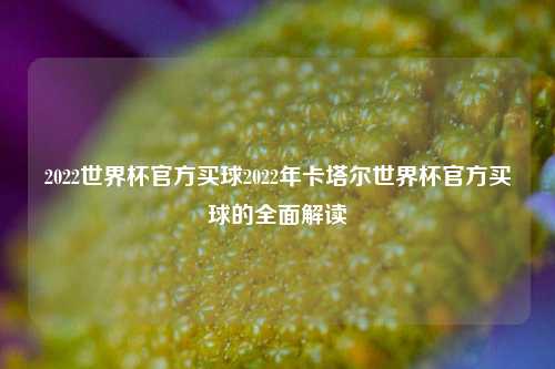 2022世界杯官方买球2022年卡塔尔世界杯官方买球的全面解读