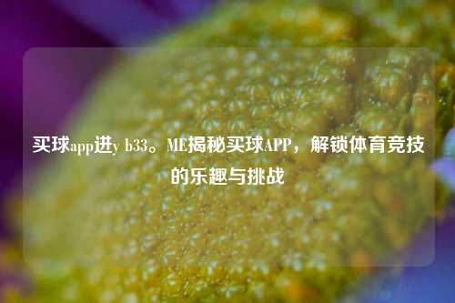 买球app进y b33。ME揭秘买球APP，解锁体育竞技的乐趣与挑战