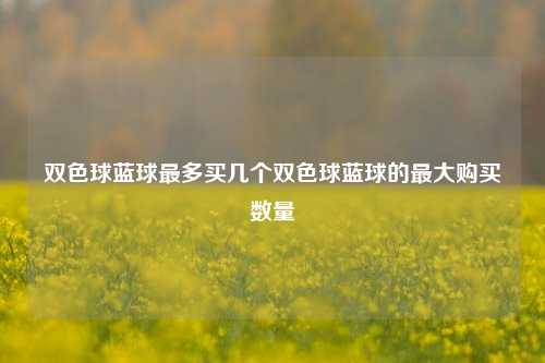 双色球蓝球最多买几个双色球蓝球的最大购买数量