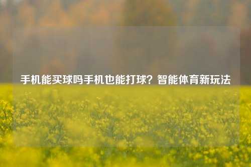 手机能买球吗手机也能打球？智能体育新玩法