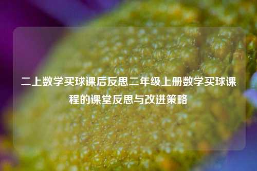 二上数学买球课后反思二年级上册数学买球课程的课堂反思与改进策略