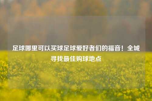 足球哪里可以买球足球爱好者们的福音！全城寻找最佳购球地点