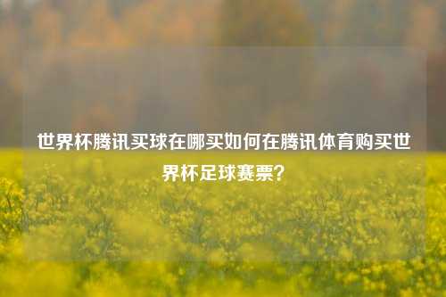 世界杯腾讯买球在哪买如何在腾讯体育购买世界杯足球赛票？