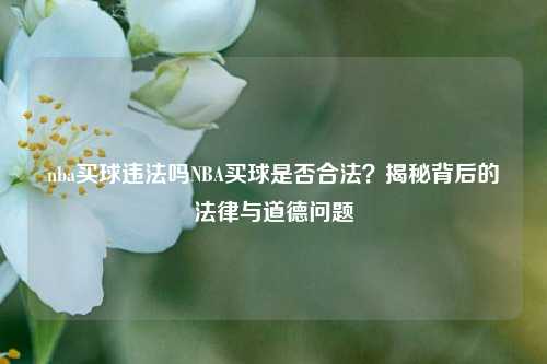nba买球违法吗NBA买球是否合法？揭秘背后的法律与道德问题