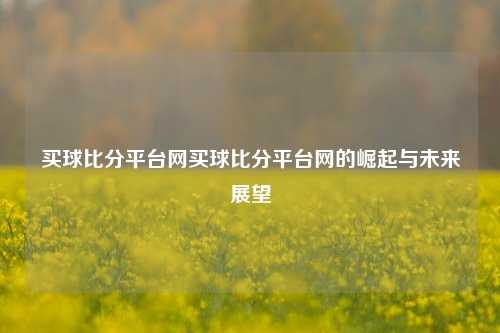 买球比分平台网买球比分平台网的崛起与未来展望