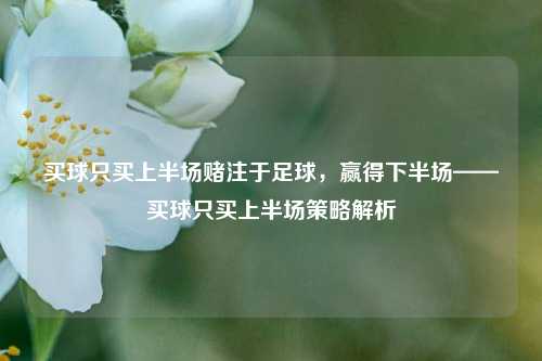 买球只买上半场赌注于足球，赢得下半场——买球只买上半场策略解析