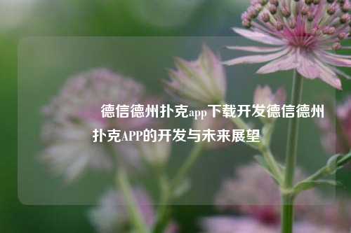 🎖️德信德州扑克app下载开发德信德州扑克APP的开发与未来展望