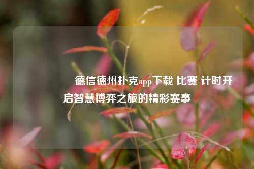 🎖️德信德州扑克app下载 比赛 计时开启智慧博弈之旅的精彩赛事