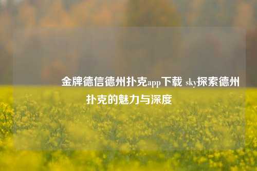👉金牌德信德州扑克app下载 sky探索德州扑克的魅力与深度