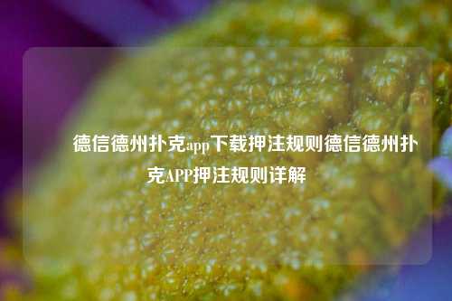 ✌️德信德州扑克app下载押注规则德信德州扑克APP押注规则详解